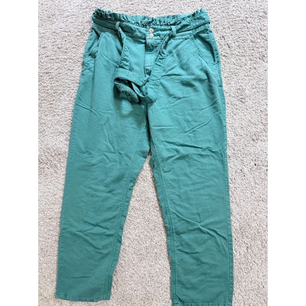 LC Lauren Conrad Green Paperbag Waist Tie Pants - Size Large